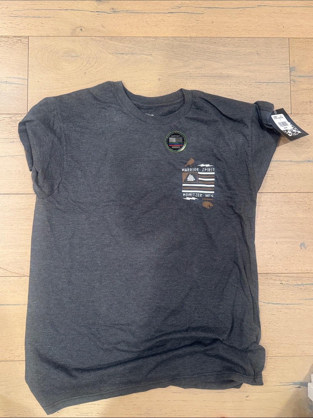 Howitzer patriot Warrior Graphic Tee - Charcoal large đșđž America - Picture 2 of 2